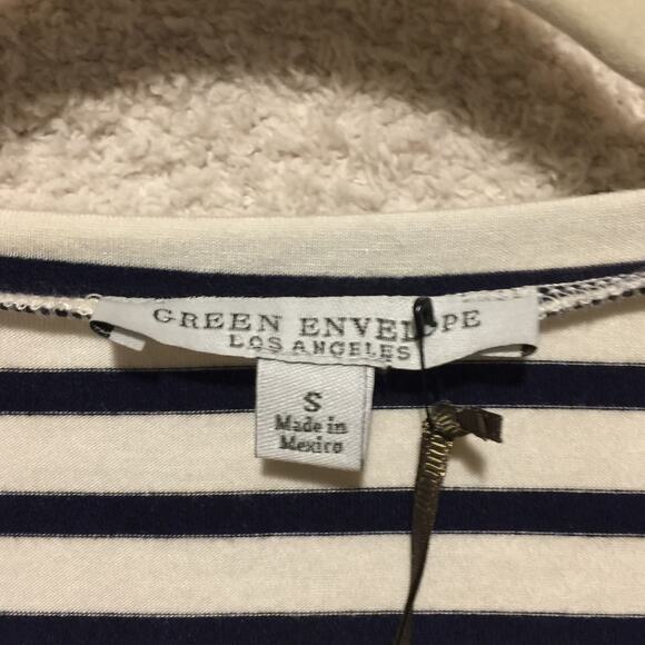 Green Envelope Black  White striped Women's tank top size S NWT - Picture 5 of 5